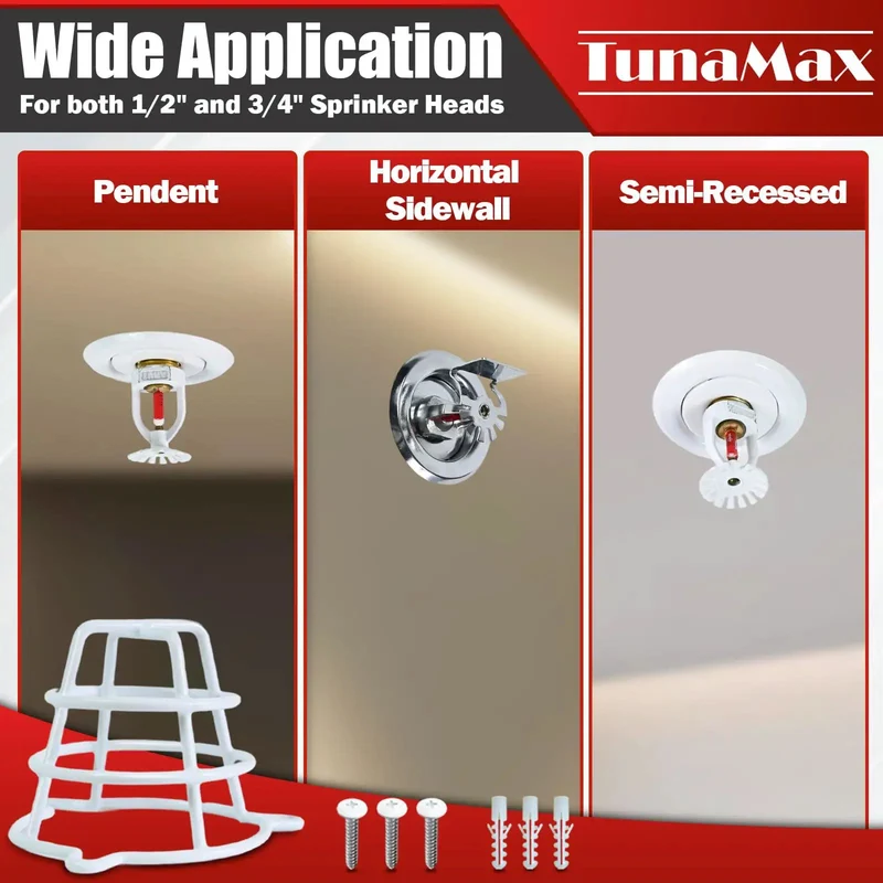 Straight Up Heavy Duty White Sprinkler Cage Guards Designed To Block Accidental Hits On Recessed Ceiling Pipes Fits Half And Three Quarter Inches Rock Solid Protection Keeps Your Fire Setup Safe Year Round