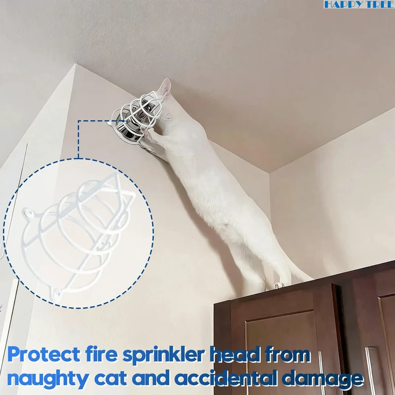 Dead Simple White Fire Sprinkler Head Guard Cover 2 Pack Fits 1/2 And 3/4 Inch Heads 6 Inch Deep Protective Cage Hassle Free Mount Kit Rock Solid Home Decor Shield