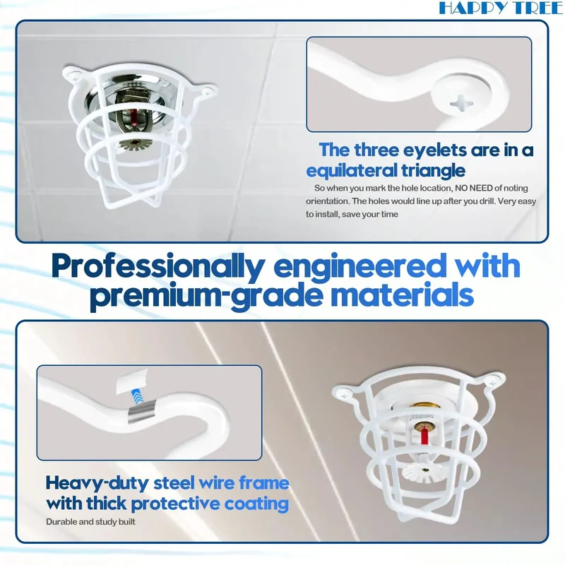 White Fire Sprinkler Head Guard Cover Protector Cage For 1/2 And 3/4 Inch Ceiling And Wall Pendent Heads Boasting A No Brainer Fit And Serious Bulletproof Shielding