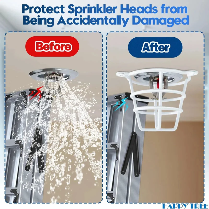 White Fire Sprinkler Head Guard Cover Protector Cage For 1/2 And 3/4 Inch Ceiling And Wall Pendent Heads Boasting A No Brainer Fit And Serious Bulletproof Shielding