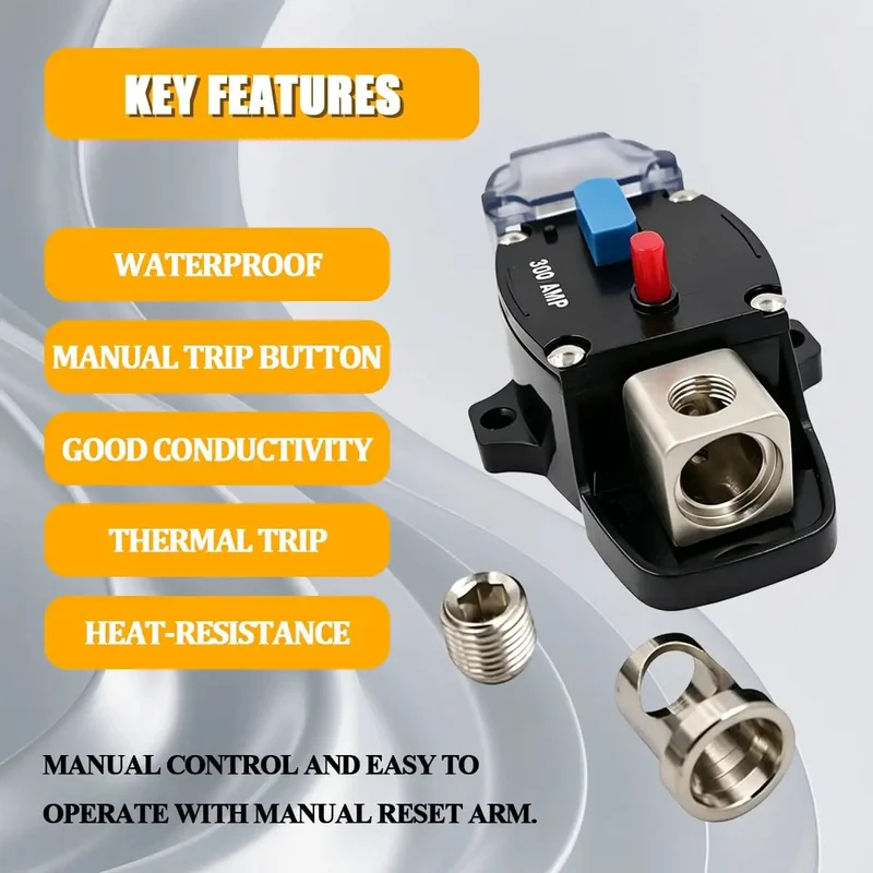 Bulletproof 300A Manual Reset Circuit Breaker With Weatherproof Zinc Case For Car Truck Suv And Marine Audio Rigs Shielding Amps And Wiring Keeps Your Build Running Slick Everyday