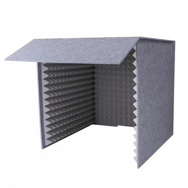 Kickass Desktop Acoustic Soundproof Booth With Thick Foam And Felt Panels For Vocal Recording Podcasts Streams Home Studio Kill Echo Foldable Mic Enclosure