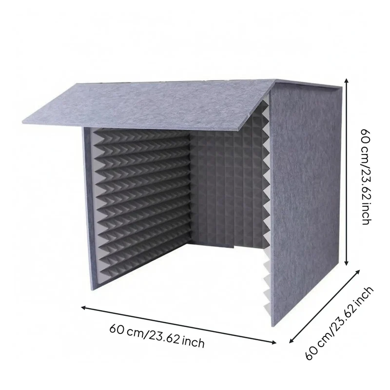 Kickass Desktop Acoustic Soundproof Booth With Thick Foam And Felt Panels For Vocal Recording Podcasts Streams Home Studio Kill Echo Foldable Mic Enclosure