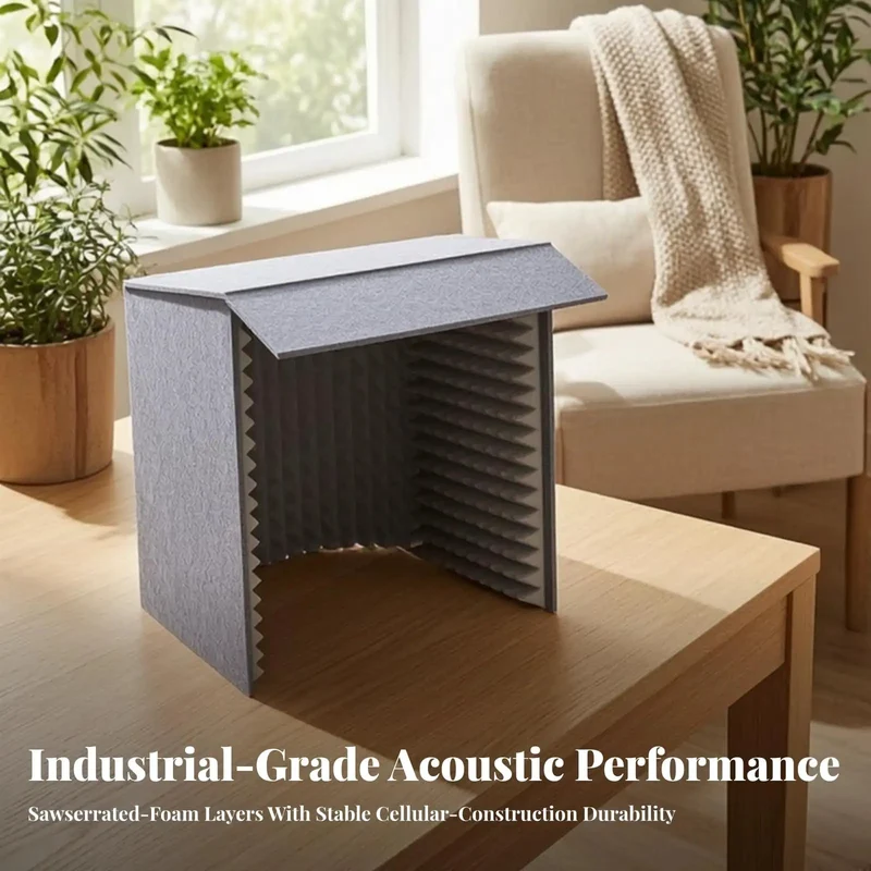 Kickass Desktop Acoustic Soundproof Booth With Thick Foam And Felt Panels For Vocal Recording Podcasts Streams Home Studio Kill Echo Foldable Mic Enclosure