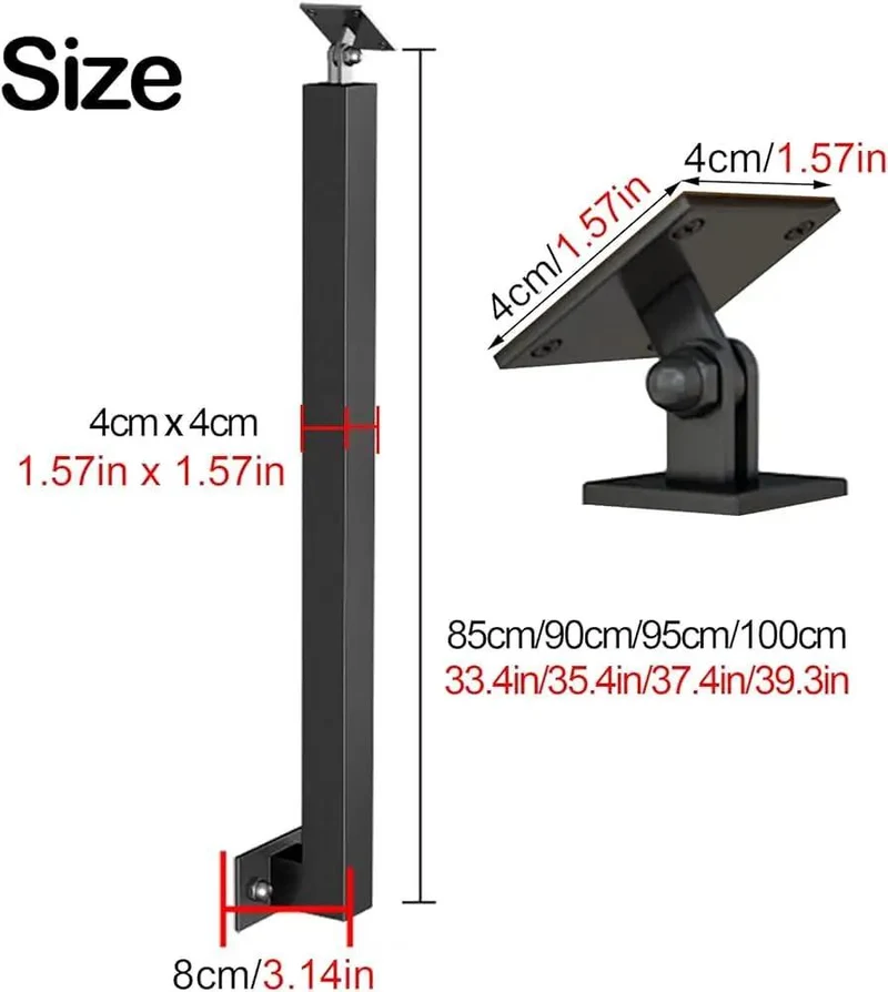 Badass Adjustable Two Seventy Degree Side Mounted Railing Post Bracket Black Wrought Iron Deck Spindle Rust Proof Stair Baluster Heavy Duty For House Or Business Build No Sweat Setup Tight Fit Ten Pack Count