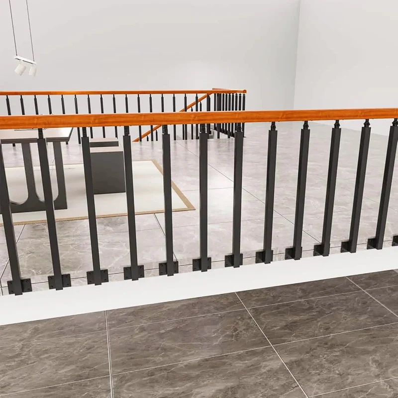 Badass Adjustable Two Seventy Degree Side Mounted Railing Post Bracket Black Wrought Iron Deck Spindle Rust Proof Stair Baluster Heavy Duty For House Or Business Build No Sweat Setup Tight Fit Ten Pack Count