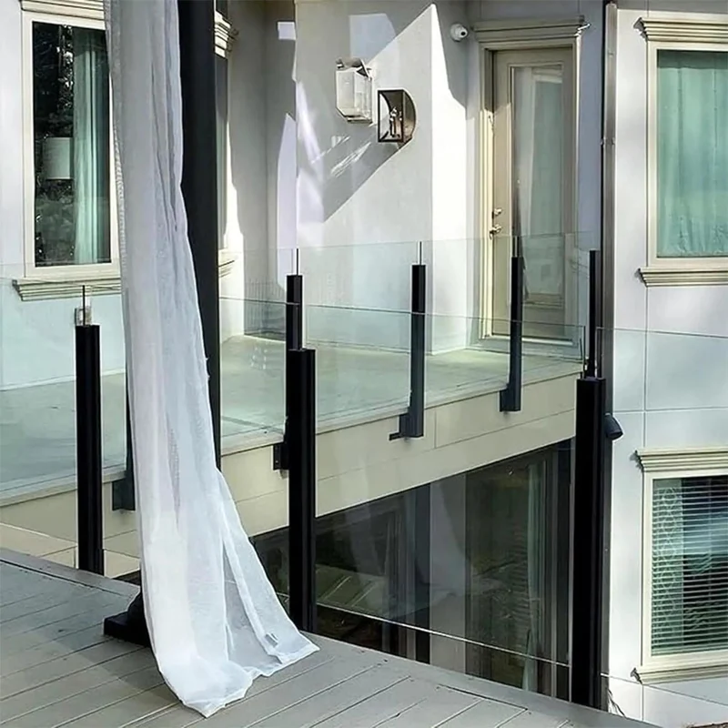 Kickass 304 Stainless Steel Glass Railing Side Support Bracket For Balcony And Patio Deck Posts With Smooth Install Heavy Duty Balustrade Column Holder Top Grade Compatible Middle Corner End Posts Perfect For Outdoor Terrace Guardrail Accessories