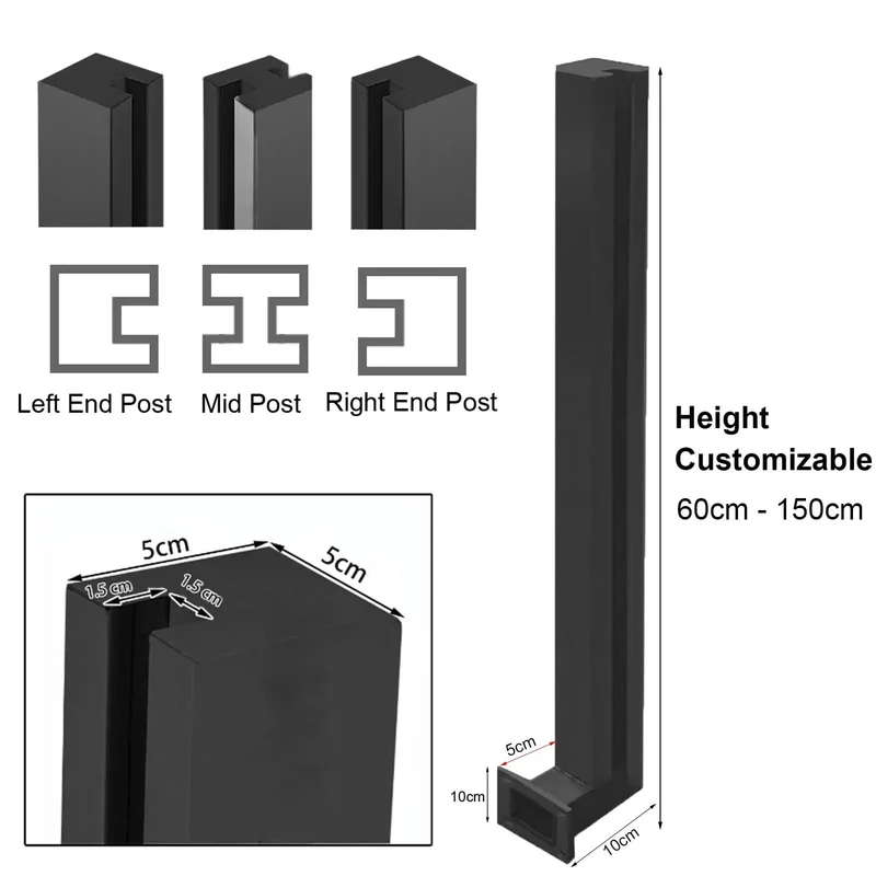 Heavy Duty Black Steel Deck Railing Kit Rock Solid Clip In Infill Wall Mount Balcony Fencing Pro Grade 304 Mirror Finish Posts Killer Look Secure Backyards Smooth Install No Drilling Required