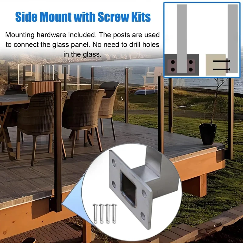 Heavy Duty Black Steel Deck Railing Kit Rock Solid Clip In Infill Wall Mount Balcony Fencing Pro Grade 304 Mirror Finish Posts Killer Look Secure Backyards Smooth Install No Drilling Required