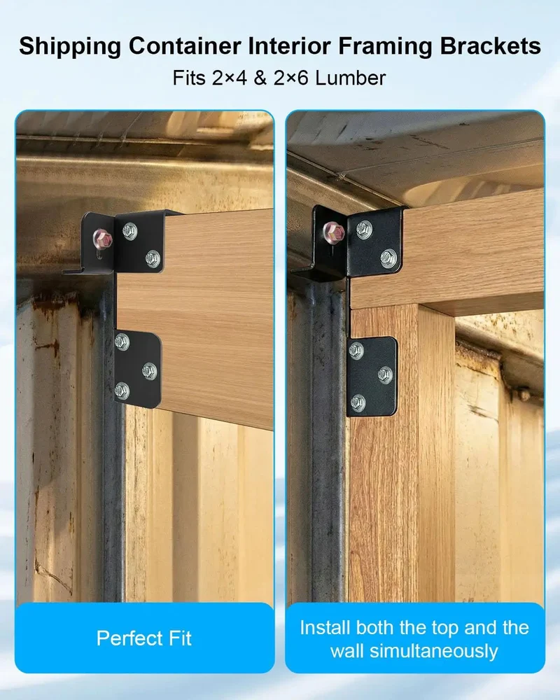 Heavy Duty Shipping Container Brackets With Laser Precision Alignment Keeps 2x4 And 2x6 Lumber Straight As An Arrow For Quick Drop In Framing That Fits Like A Champion Every Single Day