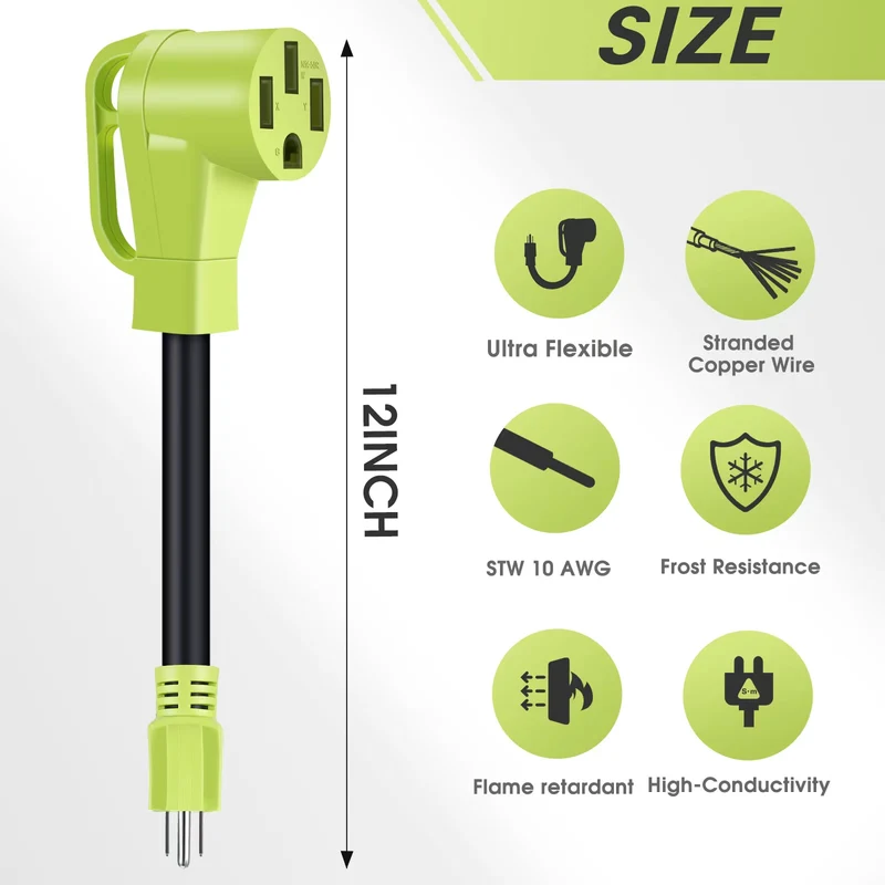 Adapter Cord Nema 5-15P to 14-50R For EV