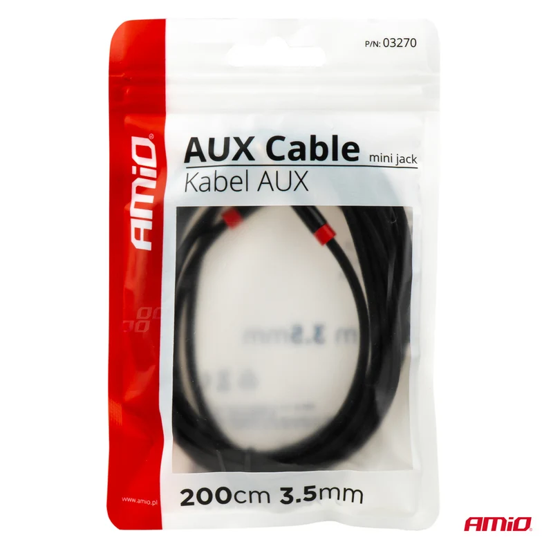 CÂBLE AUDIO MINI JACK 3,5 MM MÂLE/MÂLE 2M AMIO