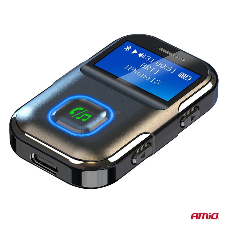 RÉCEPTEUR BLUETOOTH RECHARGEABLE SUR MINI-JACK AVEC ÉCRAN LCD AMIO