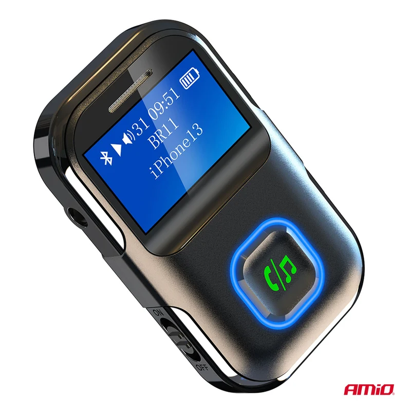 RÉCEPTEUR BLUETOOTH RECHARGEABLE SUR MINI-JACK AVEC ÉCRAN LCD AMIO