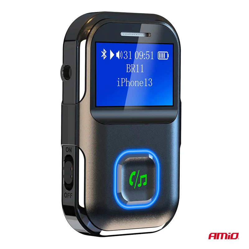 RÉCEPTEUR BLUETOOTH RECHARGEABLE SUR MINI-JACK AVEC ÉCRAN LCD AMIO