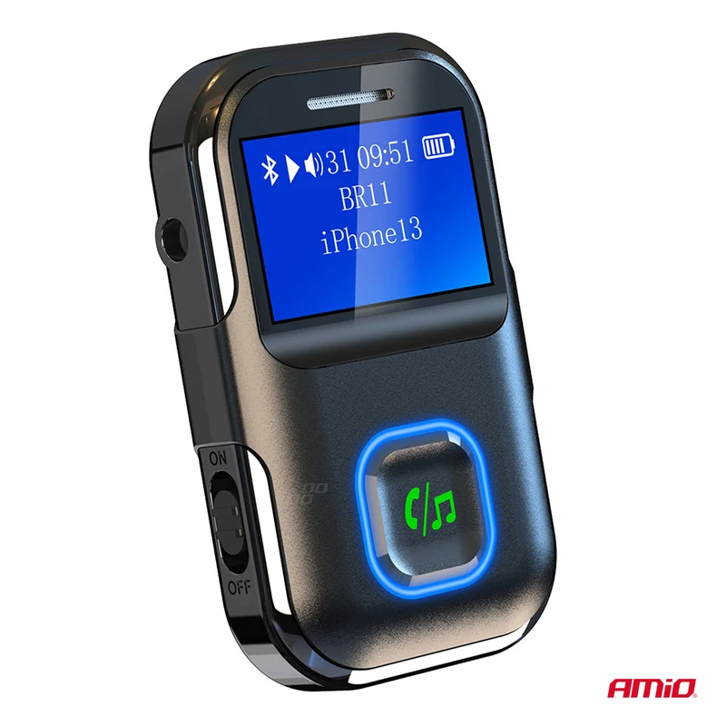 RÉCEPTEUR BLUETOOTH RECHARGEABLE SUR MINI-JACK AVEC ÉCRAN LCD AMIO