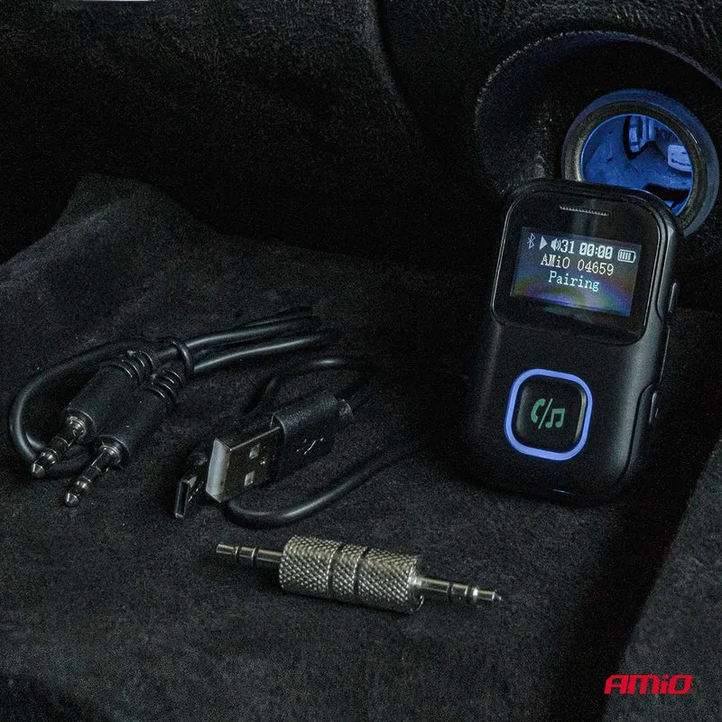 RÉCEPTEUR BLUETOOTH RECHARGEABLE SUR MINI-JACK AVEC ÉCRAN LCD AMIO