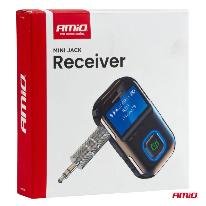 RÉCEPTEUR BLUETOOTH RECHARGEABLE SUR MINI-JACK AVEC ÉCRAN LCD AMIO