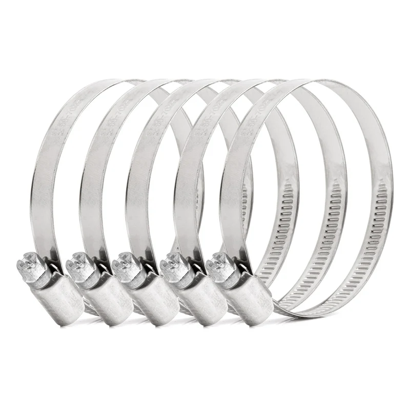 LOT DE 5 COLLIERS DE SERRAGE À VIS W2 50 À 70 MM AMIO