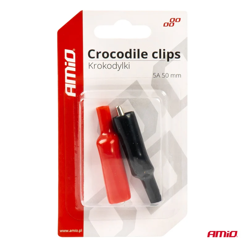 LOT DE 2 PINCES DE BATTERIE 5 AMP 50 MM AMIO