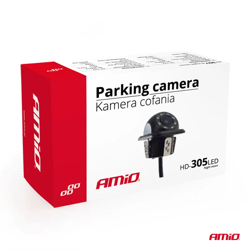 CAMÉRA DE RECUL 720P ENCASTRABLE AVEC ÉCLAIRAGE LED AMIO