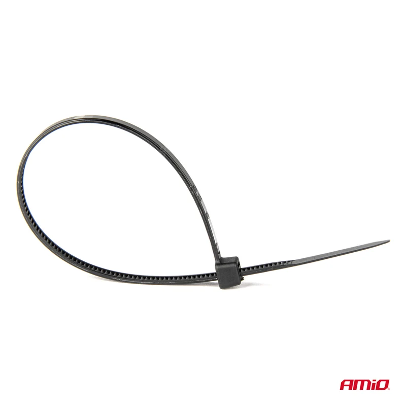 LOT DE 100 COLLIERS DE SERRAGE NOIRS 4,8 × 350 MM AMIO
