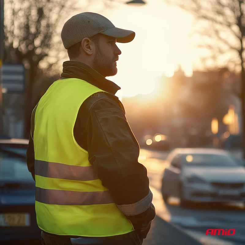 GILET DE SECURITE JAUNE AVEC CERTIFICAT AMIO