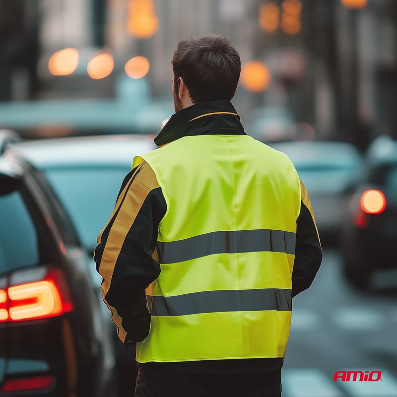 GILET DE SECURITE JAUNE AVEC CERTIFICAT AMIO