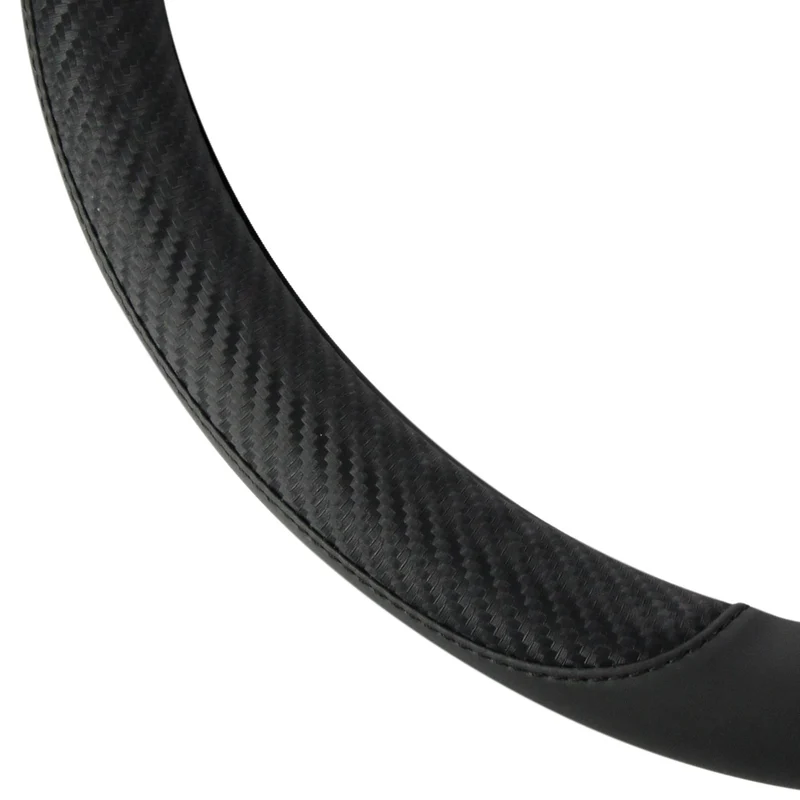 COUVRE-VOLANT MI NOIR MI LOOK CARBONE 37 À 39 CM AMIO