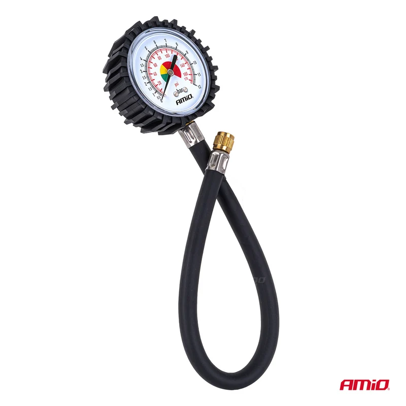 MANOMÈTRE ANALOGIQUE AVEC FLEXIBLE 30CM 12 BAR AMIO