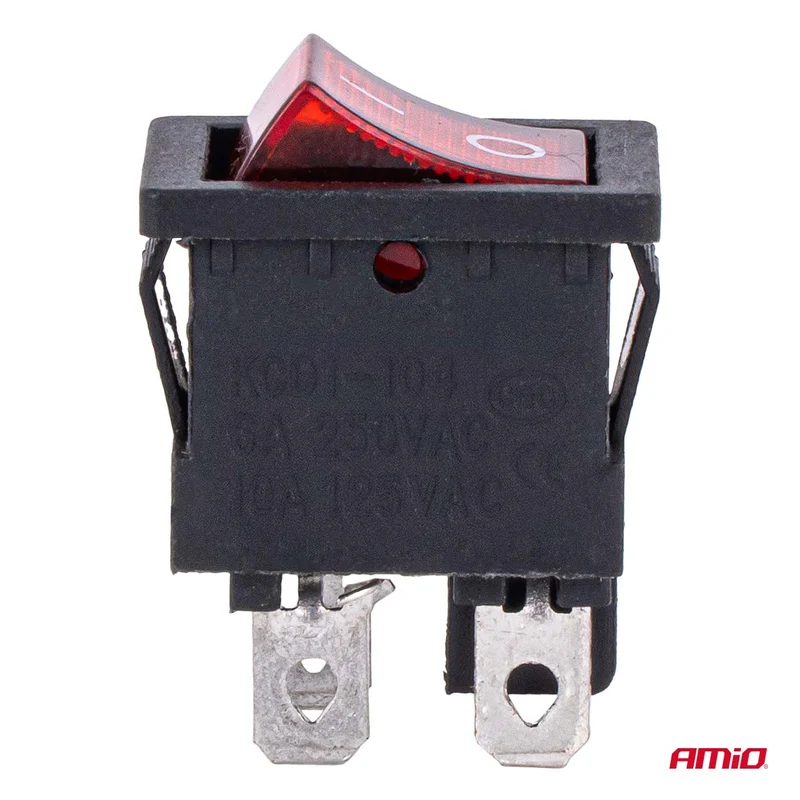 INTERRUPTEUR BASCULANT LED ROUGE 6AMP 250V AMIO