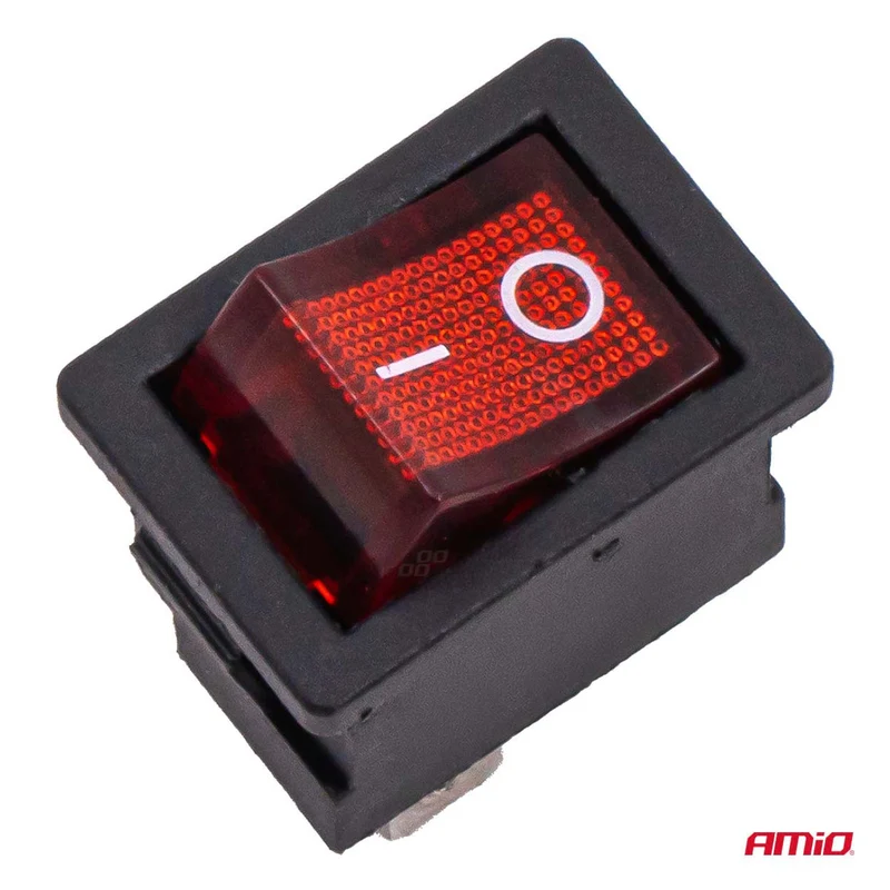 INTERRUPTEUR BASCULANT LED ROUGE 6AMP 250V AMIO