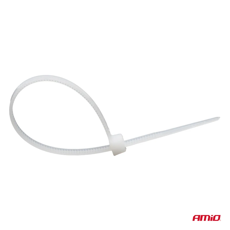 LOT DE 100 COLLIERS DE SERRAGE BLANCS 2,5 × 100 MM AMIO