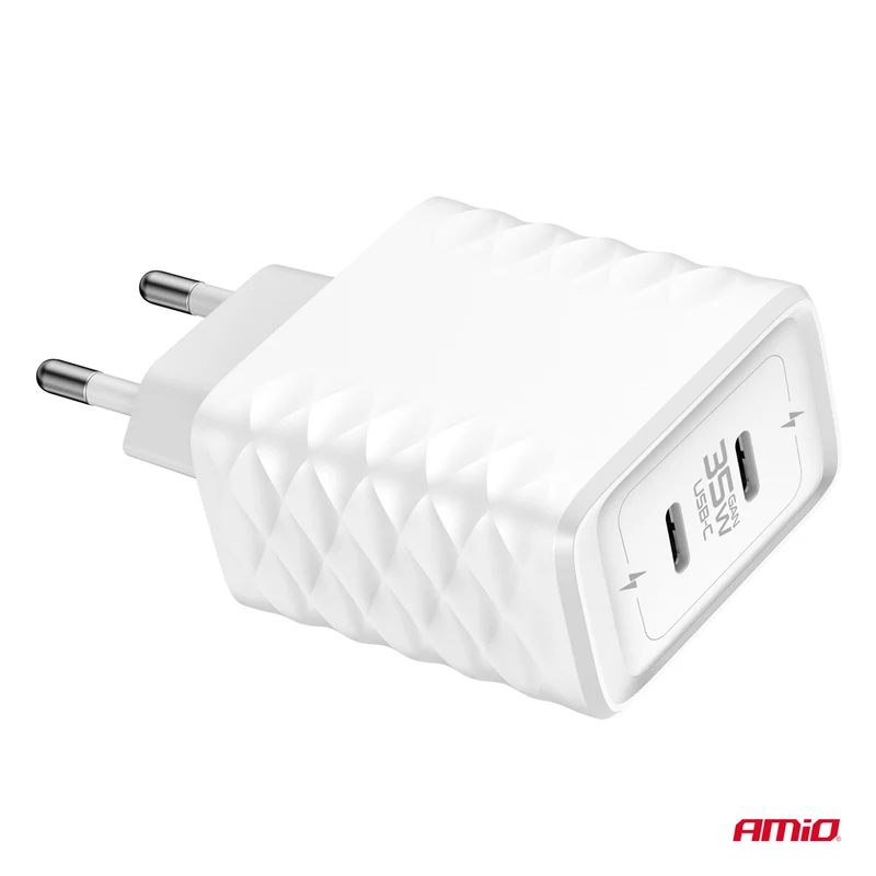 CHARGEUR MURAL RAPIDE 35W 2XUSB-C AMIO