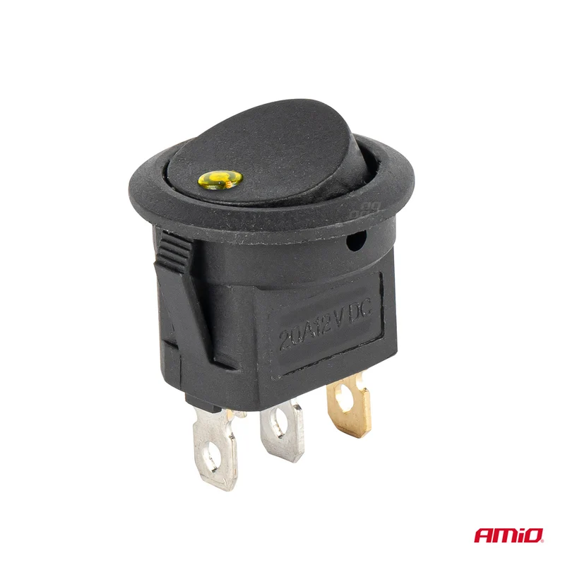 INTERRUPTEUR 12V ROND LED JAUNE AMIO