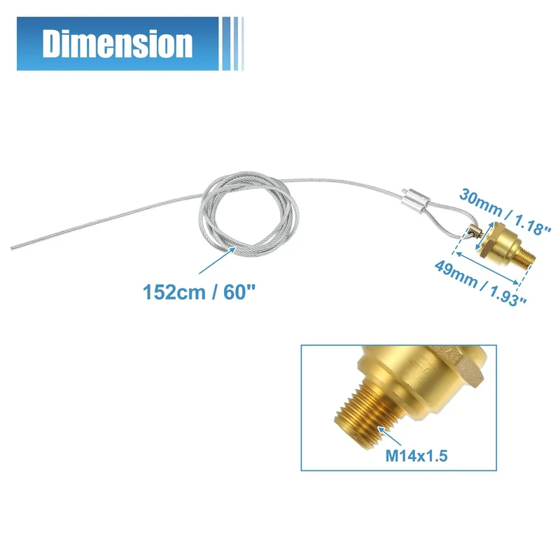 2 Pair Manual Air Tank Drain Valve Plug 1/4 NPT With 60 Inch Cable For Big Rigs Heavy Haulers And Navistar Dump Trucks OEM Replacement Swaps Reservoir Bleeder Valve Kit 12105 N3613AD VMRS 013010192