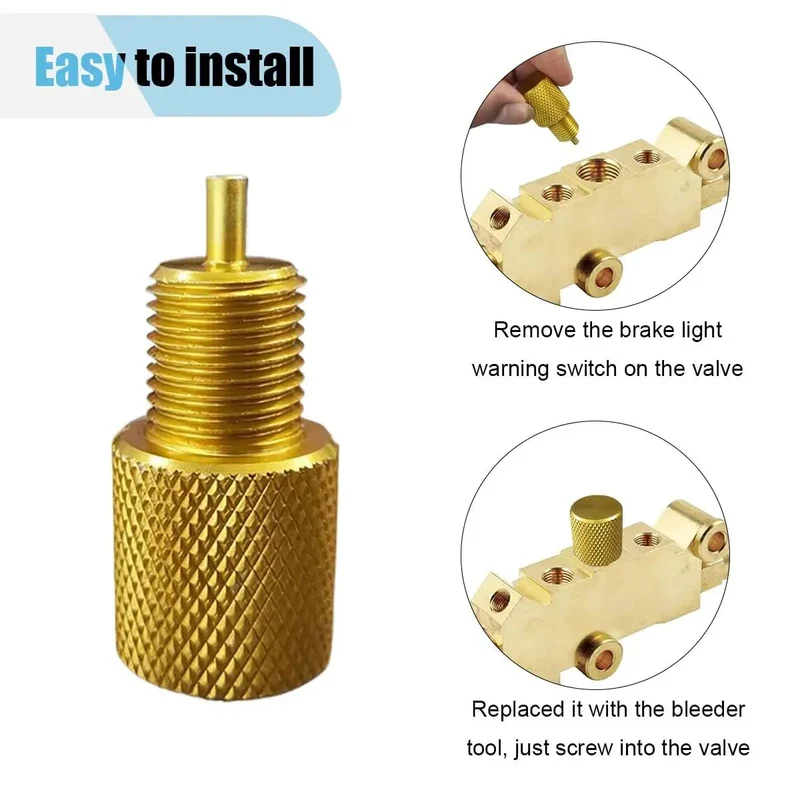 Shop Grade Brake Proportioning Valve Bleeder Tool For Non Adjustable Combination Valves Delivering No Sweat Disc And Drum Adaptation With Gnarly Quick Bleed Flow In Durable Gold Build