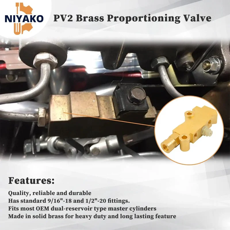 Solid Brass Disc Drum Proportioning Valve PV2 172-1353 Upgrade Your Rig with GM Chevy Street Rod Parts to Dial In Brake Balance and Boost Your Ride with Sick Stopping Power across All Platforms