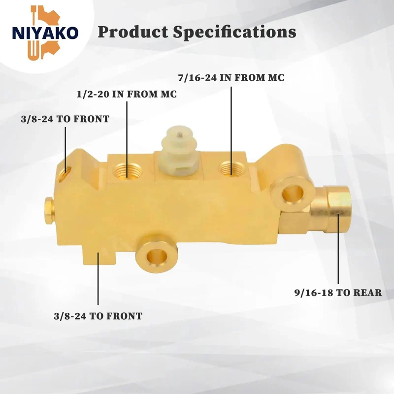 Solid Brass Disc Drum Proportioning Valve PV2 172-1353 Upgrade Your Rig with GM Chevy Street Rod Parts to Dial In Brake Balance and Boost Your Ride with Sick Stopping Power across All Platforms