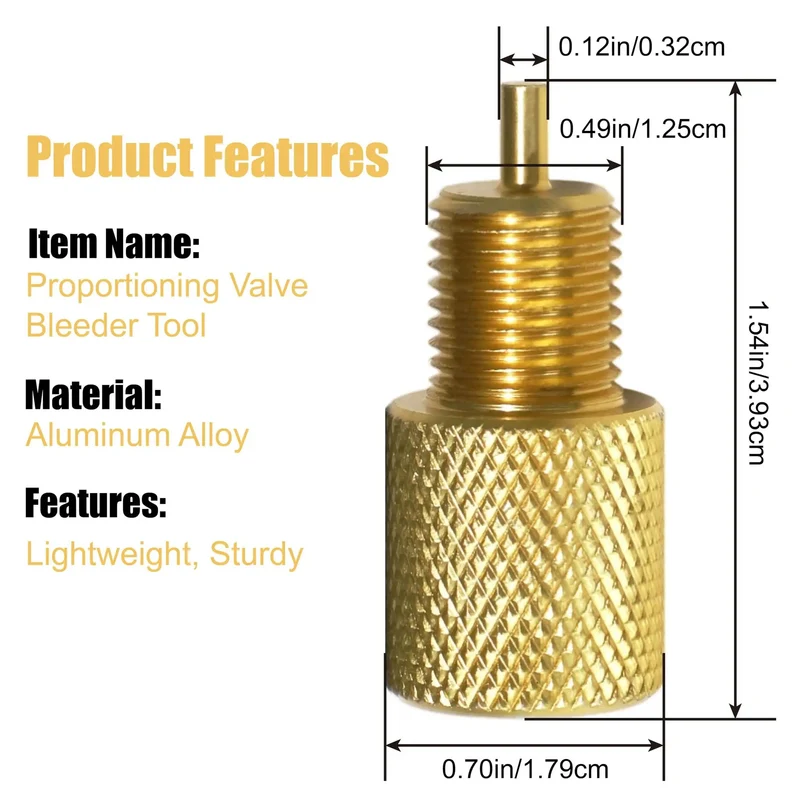 Heavy Duty Brake Proportioning Valve Bleeder Tool For Automatic Brake Adjusters And Drum System Lockdown, Hydraulic Service Kit For Car Truck Van Rigs, Slick Design Ensures Quick Gas Release And Prevents Valve Tripping During Auto Repair Tasks