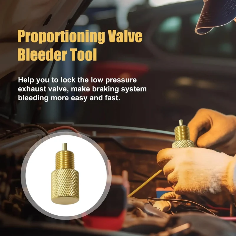 Heavy Duty Brake Proportioning Valve Bleeder Tool For Automatic Brake Adjusters And Drum System Lockdown, Hydraulic Service Kit For Car Truck Van Rigs, Slick Design Ensures Quick Gas Release And Prevents Valve Tripping During Auto Repair Tasks