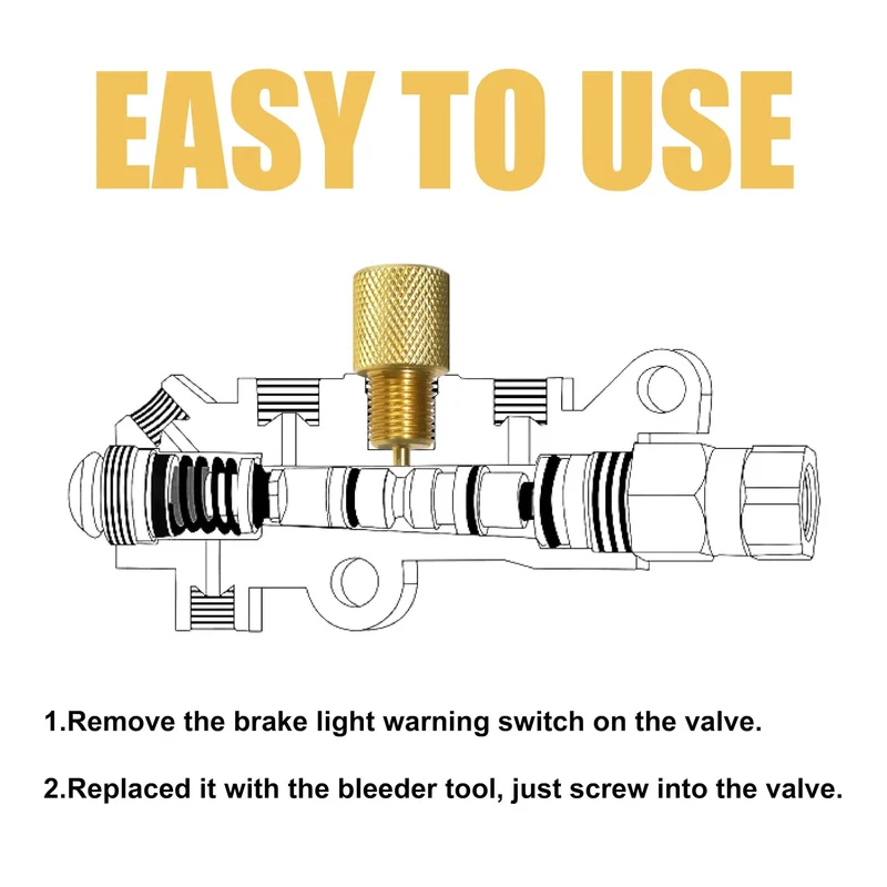 Heavy Duty Brake Proportioning Valve Bleeder Tool For Automatic Brake Adjusters And Drum System Lockdown, Hydraulic Service Kit For Car Truck Van Rigs, Slick Design Ensures Quick Gas Release And Prevents Valve Tripping During Auto Repair Tasks