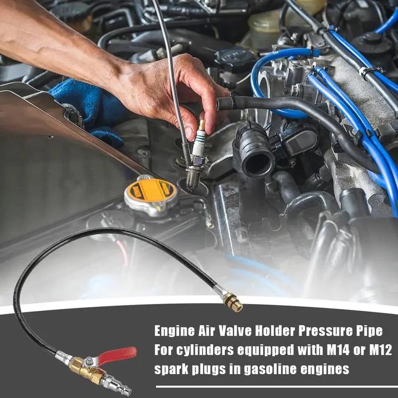Heavy Duty Engine Air Valve Port Adapter M12 M14 To One Quarter Npt Brass Plug With Thick Rubber Hose For Ls Series V8 Motors Legit Pro Swap Rig Kit