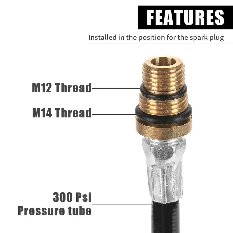 Heavy Duty Engine Air Valve Port Adapter M12 M14 To One Quarter Npt Brass Plug With Thick Rubber Hose For Ls Series V8 Motors Legit Pro Swap Rig Kit