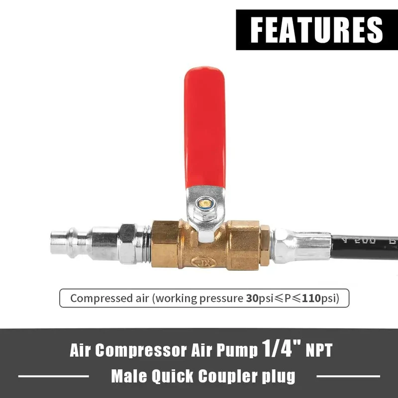 Heavy Duty Engine Air Valve Port Adapter M12 M14 To One Quarter Npt Brass Plug With Thick Rubber Hose For Ls Series V8 Motors Legit Pro Swap Rig Kit