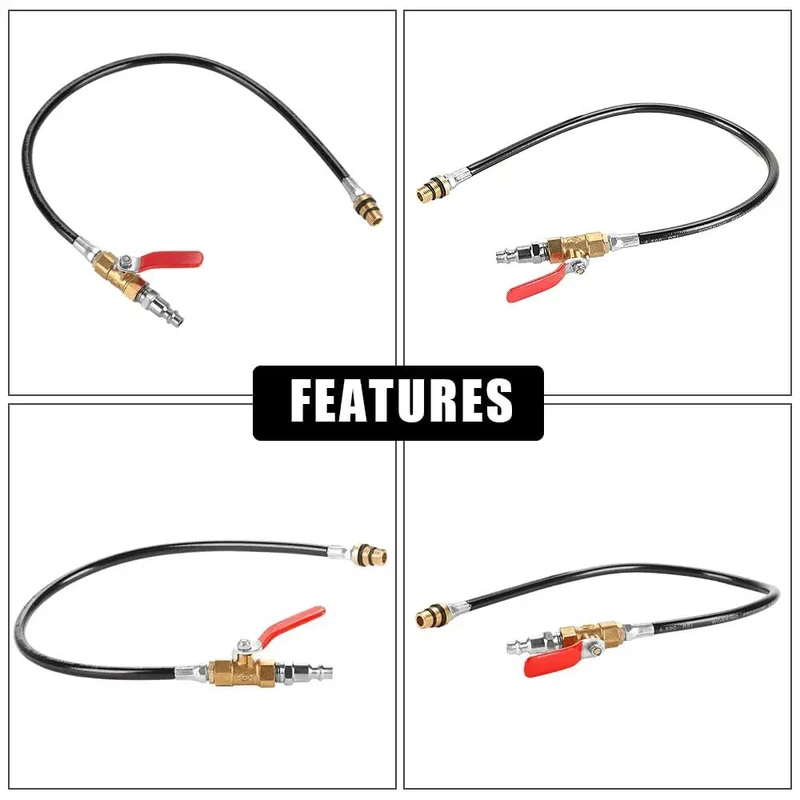 Heavy Duty Engine Air Valve Port Adapter M12 M14 To One Quarter Npt Brass Plug With Thick Rubber Hose For Ls Series V8 Motors Legit Pro Swap Rig Kit