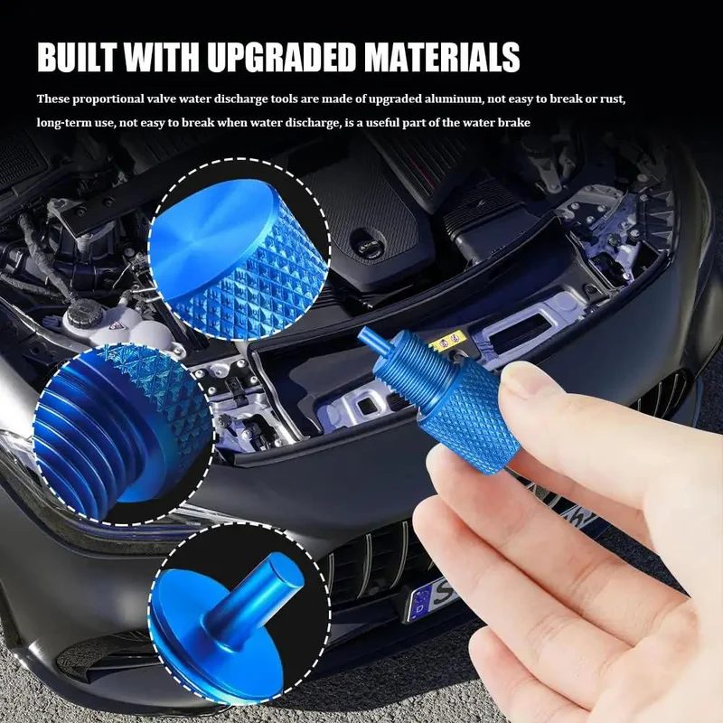 Drum And Disc Brake Proportioning Valve Bleeder Tool Set For PV2 PV4 Universal Car Applications GM Combination Valve Fit For Disc Disc And Disc Drum Systems Lightweight Aluminum Construction Durable And Easy Bleed