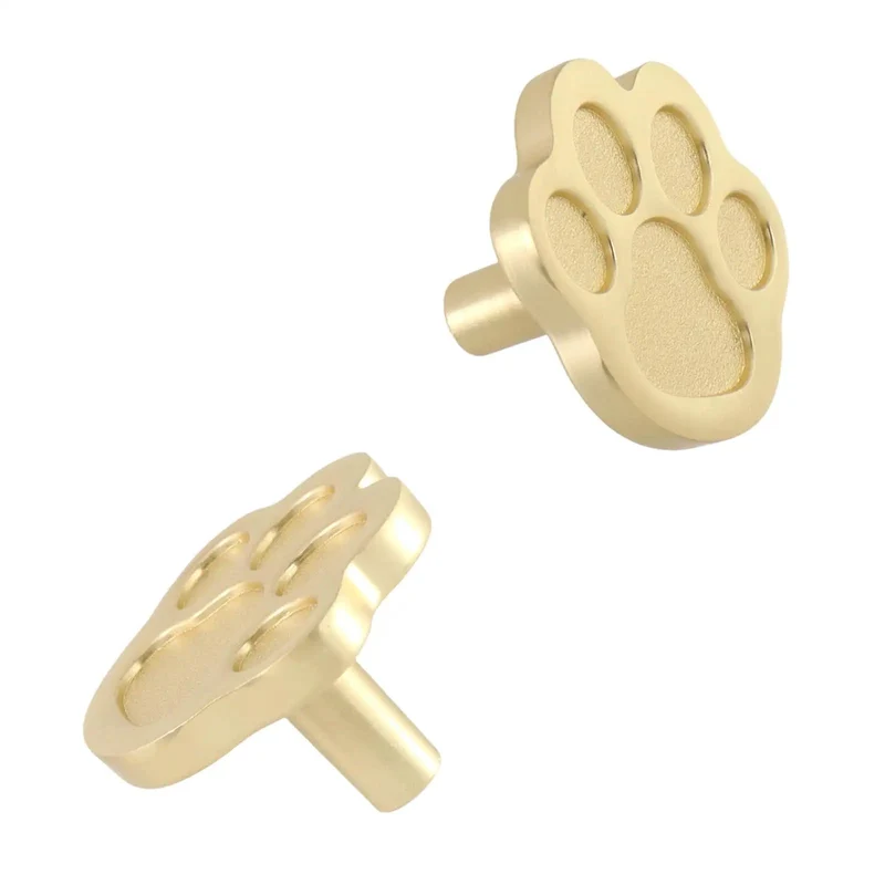 4 Pack Gold Paw Print Cabinet Knobs and Drawer Pulls Super Cute Claw Shape Zinc Alloy Handles with Screws Liven up Your Kitchen or Dresser Instant Glow Up Hardware That Brings Serious Vibes to Any Room