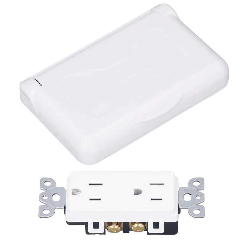Badass Weatherproof Outlet With Cover 15 Amp 125 Volt Outdoor Electrical Receptacle With Durable Snap Latch For RV And Patio Equipment Shielded From Rain Dirt And Pest Intrusion