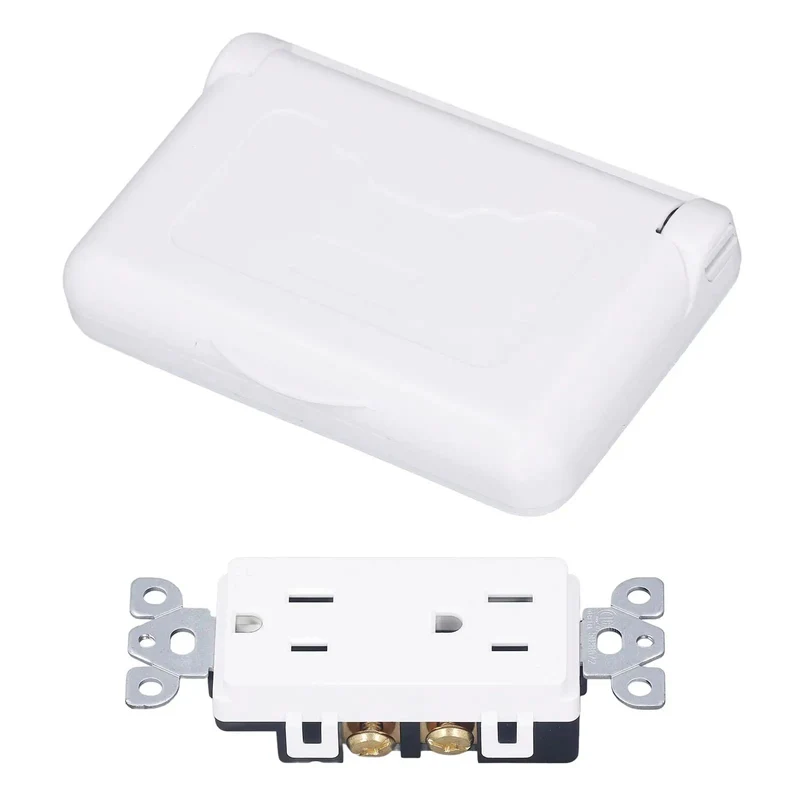 Badass Weatherproof Outlet With Cover 15 Amp 125 Volt Outdoor Electrical Receptacle With Durable Snap Latch For RV And Patio Equipment Shielded From Rain Dirt And Pest Intrusion